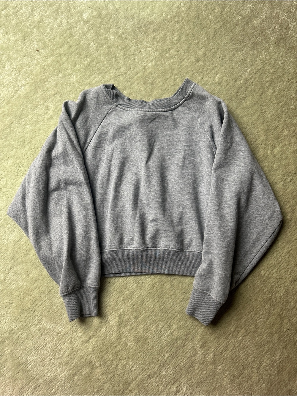Garage Women's Light Grey Cropped Crewneck Sweatshirt